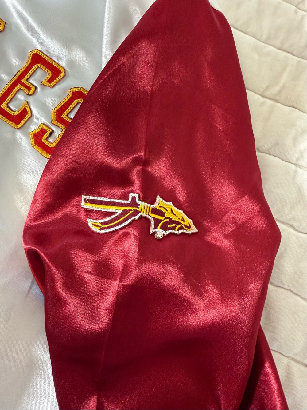 Florida State Seminoles Garnet and Gold Varsity Jacket — Size Large - Picture 9 of 11